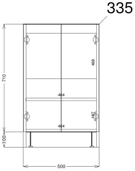 Technical image of Hudson Reed Apollo Vanity Unit 500mm, Basin & WC Unit 600mm (Grey).