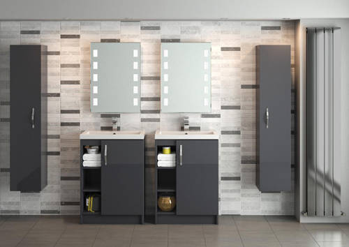 Example image of Hudson Reed Apollo Vanity Unit 600mm, Basin & WC Unit 600mm (Grey).