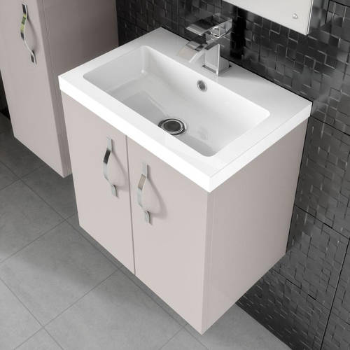 Example image of Hudson Reed Apollo Wall Vanity 500mm, Basin & WC Unit 600mm (Cashmere).