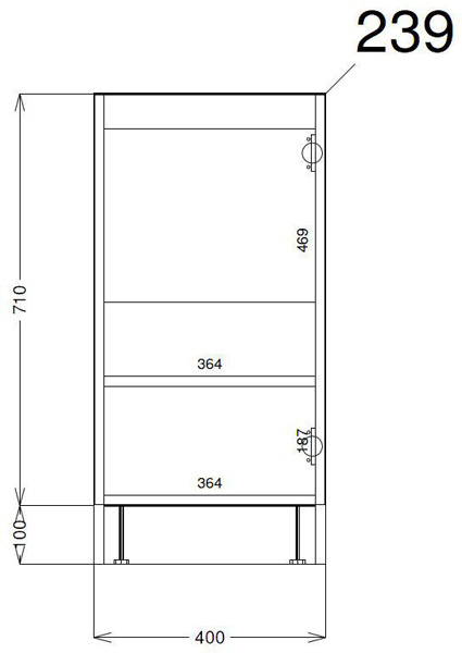 Technical image of HR Apollo Compact Vanity Unit 400mm, Basin & WC Unit 600mm (Cashmere).