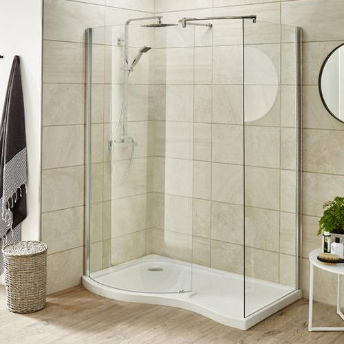 Larger image of Nuie Enclosures Walk In Shower Enclosure & Tray (Left Handed, 1395x906).
