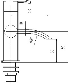 Technical image of Hudson Reed Arcade Bath Filler Tap (Chrome).