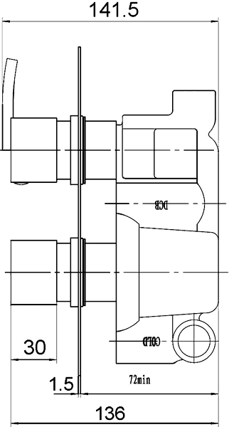 Technical image of Hudson Reed Arcade Twin Thermostatic Shower Valve (Chrome).