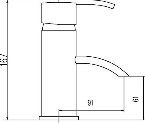 Technical image of Hudson Reed Arcade Basin Tap (Chrome).