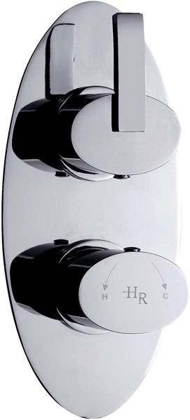 Larger image of Hudson Reed Arina Twin Concealed Thermostatic Shower Valve With Diverter.