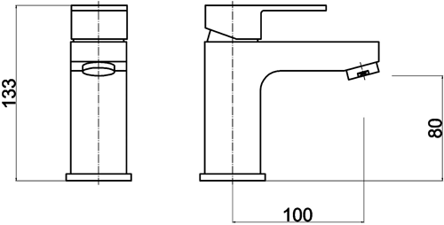 Technical image of Hudson Reed Art Basin Mixer & Bath Shower Mixer Tap Set (Free Shower Kit).