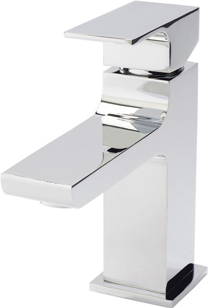 Larger image of Hudson Reed Art Mono Basin Mixer Tap With Push Button Waste (Chrome).