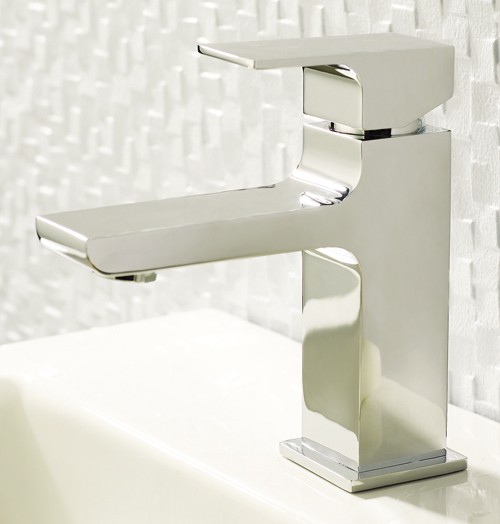 Example image of Hudson Reed Art Mono Basin Mixer Tap With Push Button Waste (Chrome).
