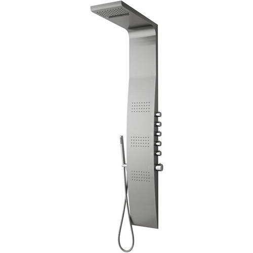 Larger image of Hudson Reed Showers Surface Curve Thermostatic Shower Panel With Jets.