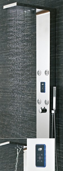Example image of Hudson Reed Showers Genie LED Thermostatic Shower Panel With Jets.