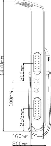 Technical image of Hudson Reed Showers Galleon Thermostatic Shower Panel (S Steel).