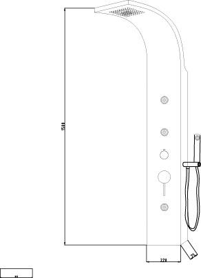 Technical image of Hudson Reed Showers Spritz Thermostatic Shower Panel With Jets (Chrome).