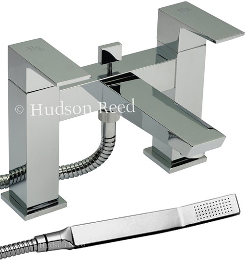 Larger image of Hudson Reed Aspire Bath Shower Mixer Tap With Shower Kit (Chrome).