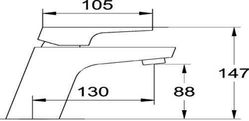 Technical image of Hudson Reed Aspire Basin Tap (Chrome).