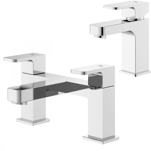 Larger image of HR Astra Basin & Bath Filler Tap Pack (Chrome).