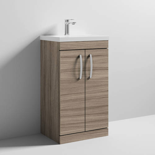 Larger image of Nuie Furniture Vanity Unit With 2 x Doors & Basin 500mm (Driftwood).