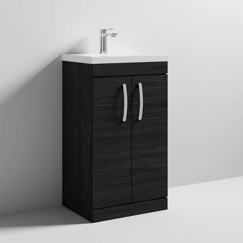 Larger image of Nuie Furniture Vanity Unit With 2 x Doors & Basin 500mm (Hacienda Black).