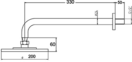 Technical image of Hudson Reed I-Flow Remote Shower Unit & Thin Head (High Pressure).