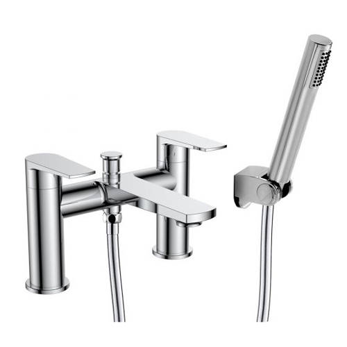 Larger image of Nuie Bailey Bath Shower Mixer Tap With Kit (Chrome).