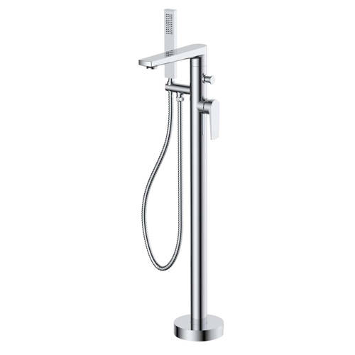 Larger image of Nuie Bailey Floor Standing Bath Shower Mixer Tap With Kit (Chrome).