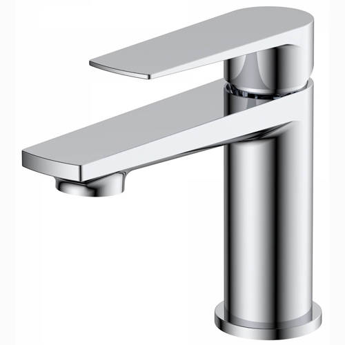 Larger image of Nuie Bailey Mini Basin Mixer Tap With Push Button Waste (Chrome).
