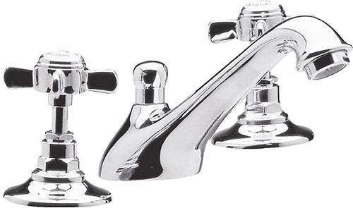 Example image of Nuie Beaumont 3 Hole Basin Mixer & Bath Shower Mixer Tap Pack (Chrome).