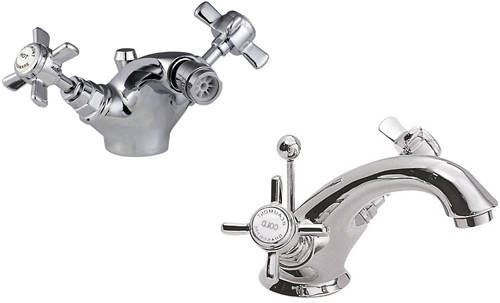 Larger image of Nuie Beaumont Basin & Bidet Mixer Tap Pack (Chrome).