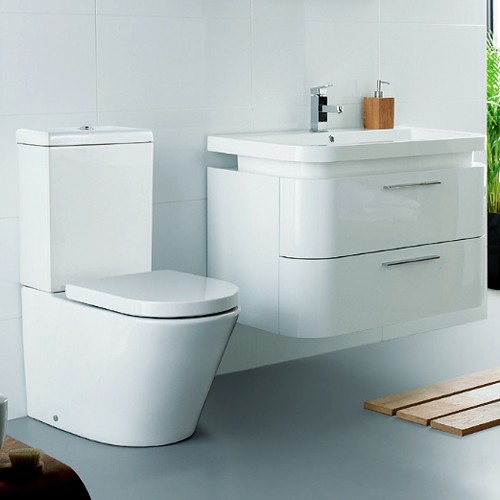 Larger image of Ultra Bias Complete Bathroom Furniture Pack With Embrace Tap (White).