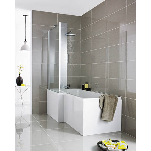Example image of Crown Baths Square 1500mm Shower Bath Only (Left Handed).