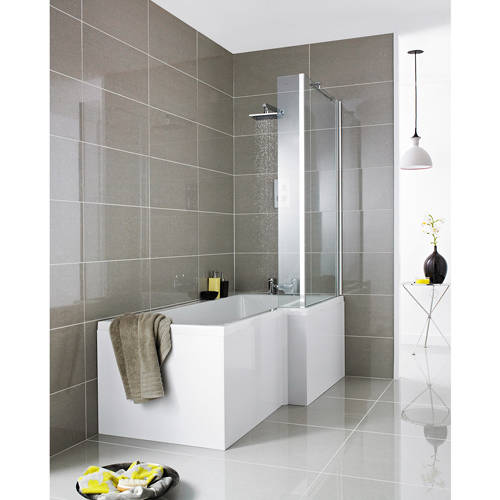 Example image of Crown Baths Square 1500mm Shower Bath Only (Right Handed).
