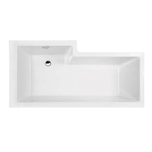 Larger image of Crown Baths Square 1700mm Shower Bath Only (Right Handed).