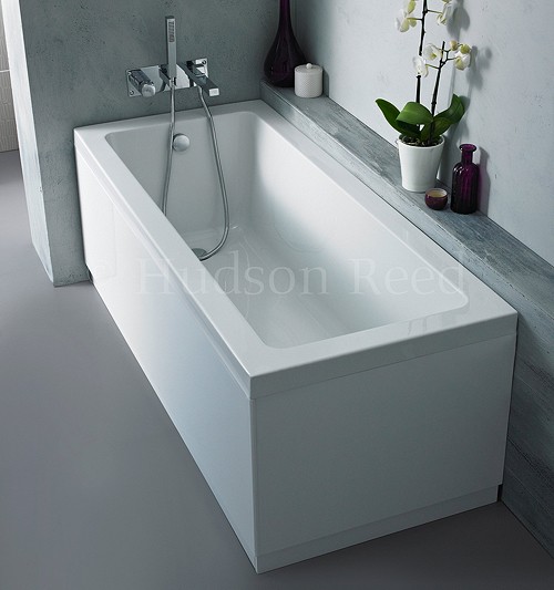 Larger image of Hudson Reed Baths Single Ended Acrylic Bath & White Panels. 1400x700mm
