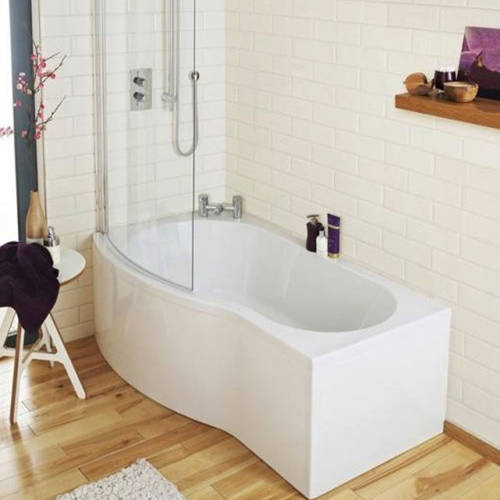 Example image of Crown Baths B-Shape 1500mm Shower Bath Only (Left Handed).