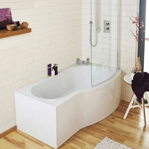 Example image of Crown Baths B-Shape 1500mm Shower Bath Only (Right Handed).