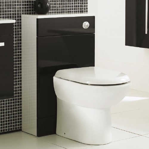 Example image of Ultra Design Back To Wall WC Unit With Pan, Cistern & Seat (Black). 500x800mm.