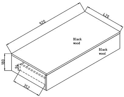 Technical image of Hudson Reed Levity Side Storage Cabinet (Black Wood).