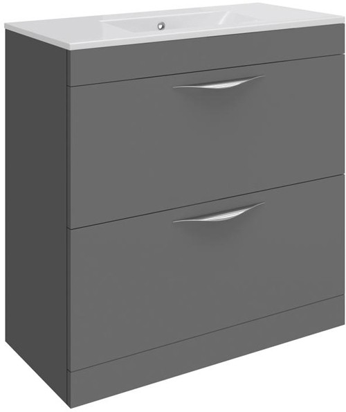 Larger image of Hudson Reed Memoir 800mm Vanity Unit & 123 Basin (Grey).