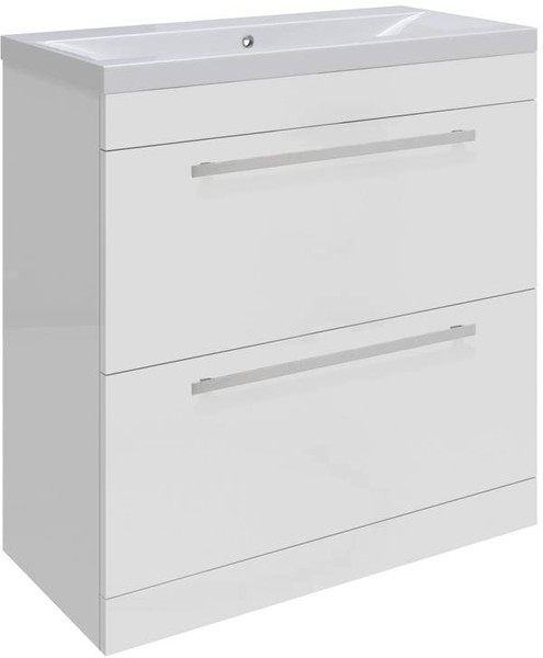 Larger image of Ultra Design Vanity Unit With Option 1 Basin (White). 794x800mm.