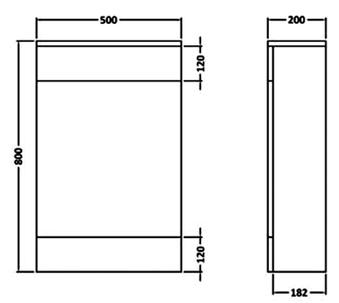 Technical image of Ultra Design 600mm Vanity Unit Suite With BTW Unit, Pan & Seat (Brown).