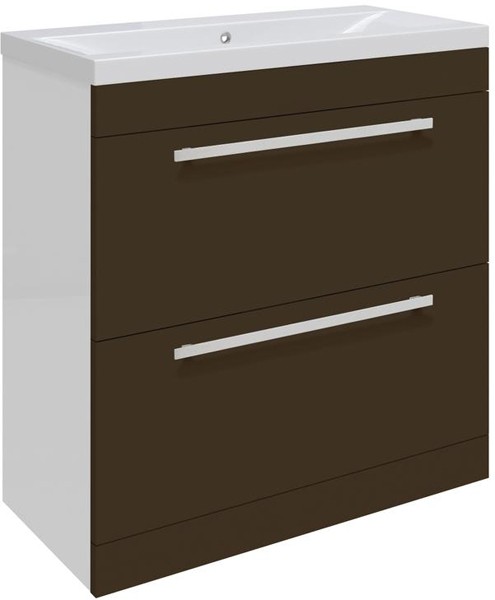 Larger image of Ultra Design Vanity Unit With Option 1 Basin (Brown). 794x800mm.