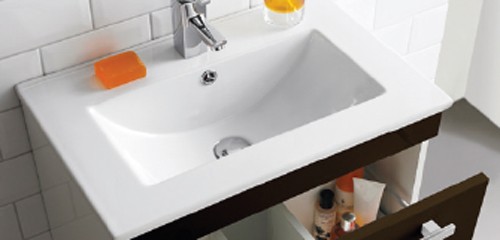 Example image of Ultra Design Vanity Unit With Option 1 Basin (Brown). 794x800mm.