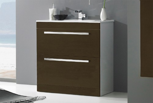 Example image of Ultra Design Vanity Unit With Option 1 Basin (Brown). 794x800mm.