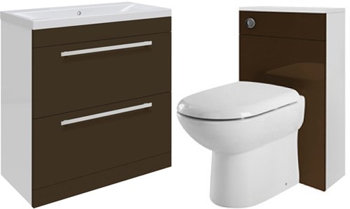 Larger image of Ultra Design 800mm Vanity Unit Suite With BTW Unit, Pan & Seat (Brown).
