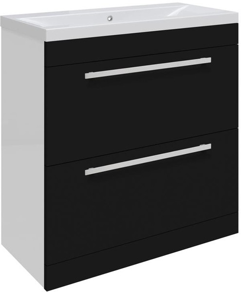 Larger image of Ultra Design Vanity Unit With Option 1 Basin (Black). 794x800mm.