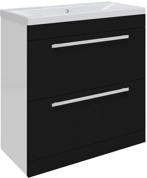 Example image of Ultra Design 800mm Vanity Unit Suite With BTW Unit, Pan & Seat (Black).