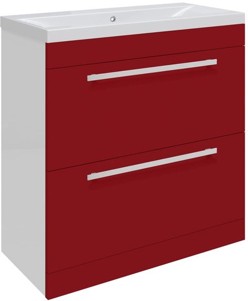 Example image of Ultra Design 800mm Vanity Unit Suite With BTW Unit, Pan & Seat (Red).