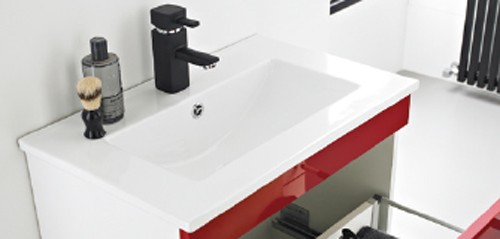 Example image of Ultra Design Wall Hung Vanity Unit With Option 1 Basin (Red). 594x399mm.
