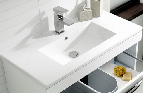 Example image of Hudson Reed Memoir 600mm Vanity Unit & 120 Basin (White).