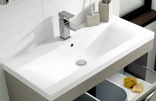 Example image of Hudson Reed Memoir 600mm Vanity Unit & 122 Basin (Blonde Oak).