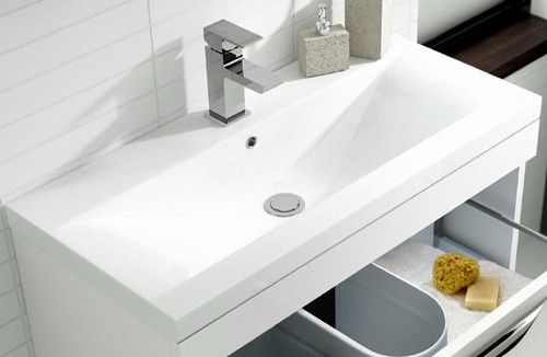 Example image of Hudson Reed Memoir 800mm Vanity Unit & 123 Basin (White).